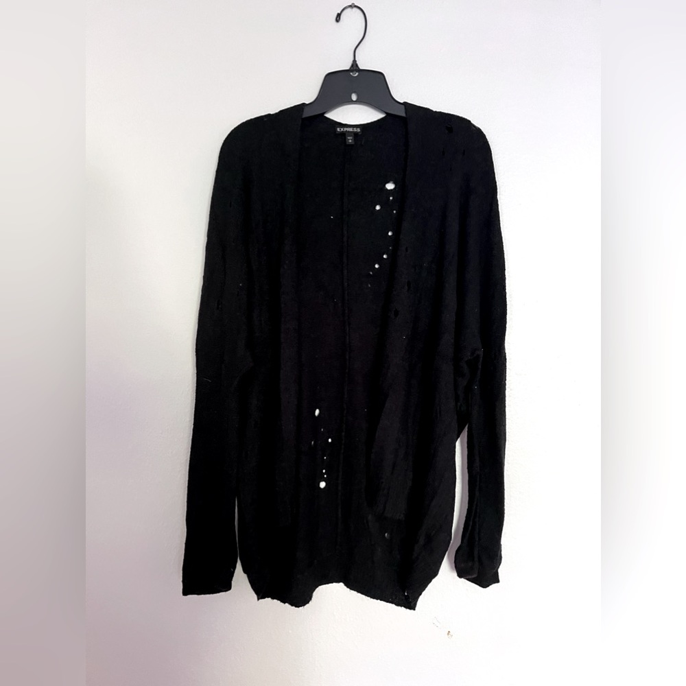 Distressed cardigan